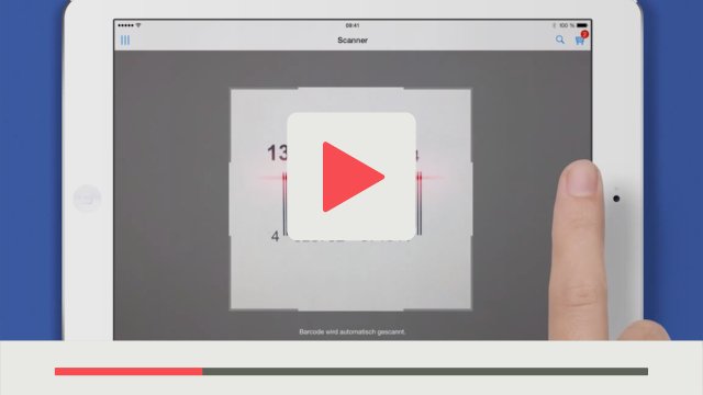 Erklärvideo einer App von Facility World iPad wird verwendet blauer Hintergrund