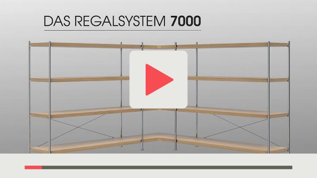 Beispiel Produktvideo für Thonet Regalsystem auf grauem Hintergrund